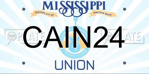 CAIN24 Mississippi License Plate