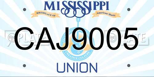 CAJ9005 Mississippi License Plate