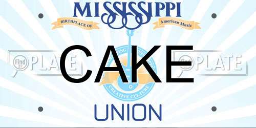 CAKE Mississippi License Plate