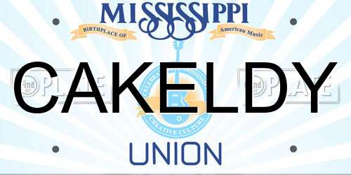 CAKELDY Mississippi License Plate