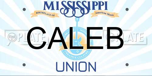 CALEB Mississippi License Plate