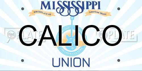 CALICO Mississippi License Plate