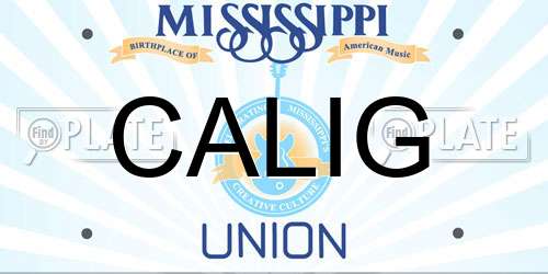 CALIG Mississippi License Plate