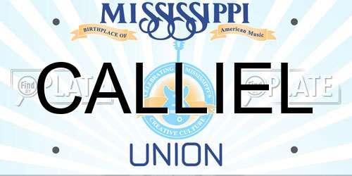CALLIEL Mississippi License Plate