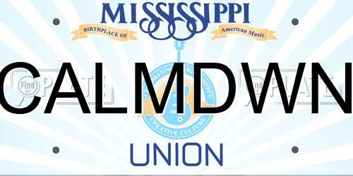 CALMDWN Mississippi License Plate