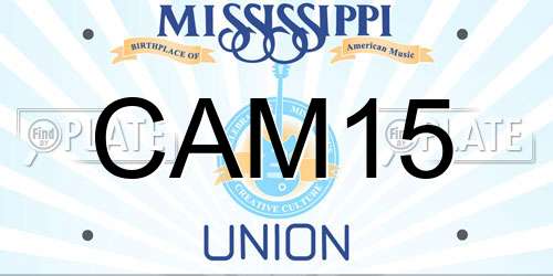 CAM15 Mississippi License Plate