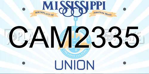 CAM2335 Mississippi License Plate