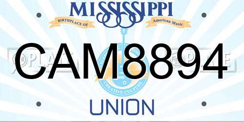 CAM8894 Mississippi License Plate