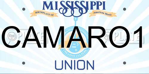 CAMARO1 Mississippi License Plate