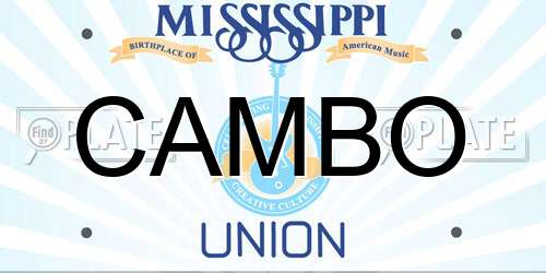 CAMBO Mississippi License Plate
