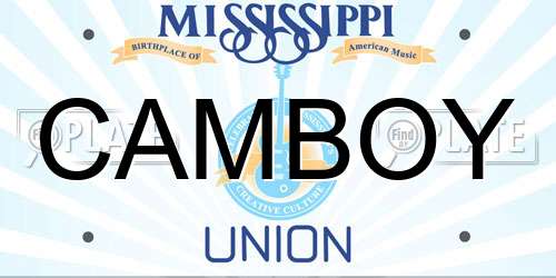 CAMBOY Mississippi License Plate