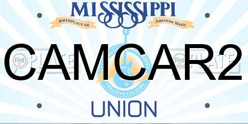 CAMCAR2 Mississippi License Plate