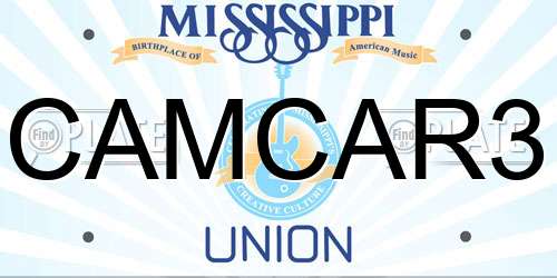 CAMCAR3 Mississippi License Plate