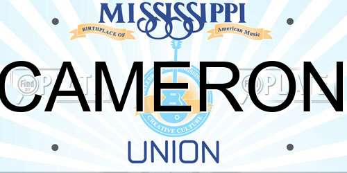 CAMERON Mississippi License Plate