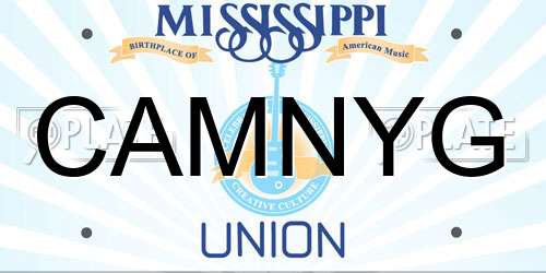 CAMNYG Mississippi License Plate