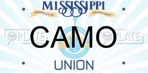 CAMO Mississippi License Plate