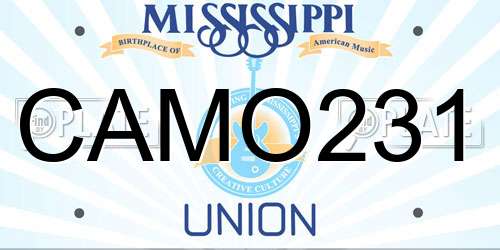 CAMO231 Mississippi License Plate