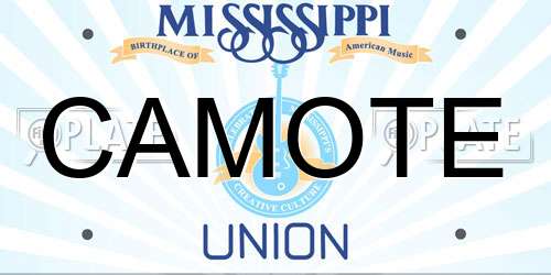 CAMOTE Mississippi License Plate