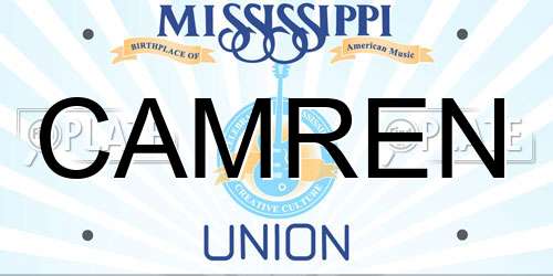 CAMREN Mississippi License Plate
