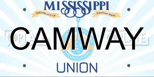 CAMWAY Mississippi License Plate