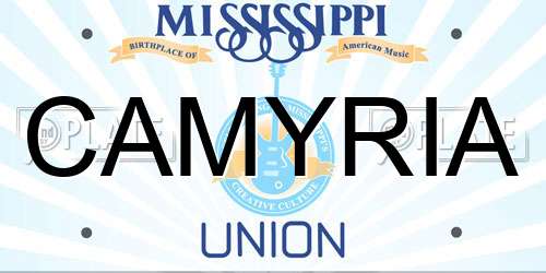 CAMYRIA Mississippi License Plate