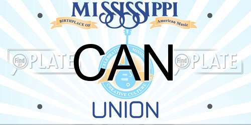 CAN Mississippi License Plate