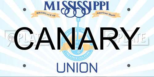 CANARY Mississippi License Plate
