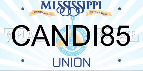 CANDI85 Mississippi License Plate