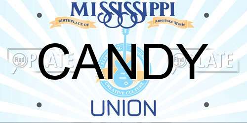 CANDY Mississippi License Plate