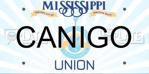 CANIGO Mississippi License Plate