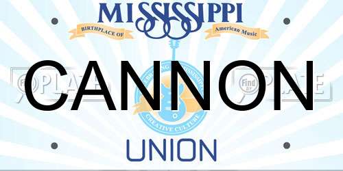 CANNON Mississippi License Plate