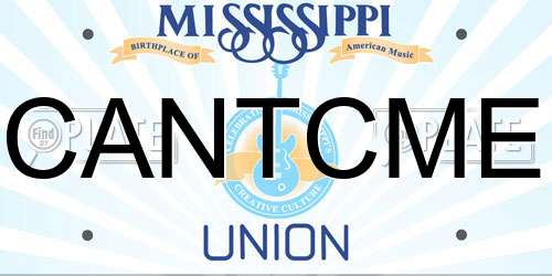 CANTCME Mississippi License Plate