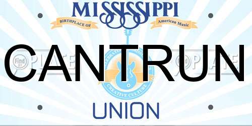 CANTRUN Mississippi License Plate