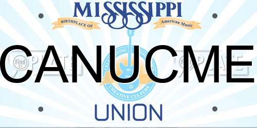 CANUCME Mississippi License Plate