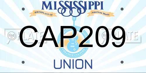 CAP209 Mississippi License Plate