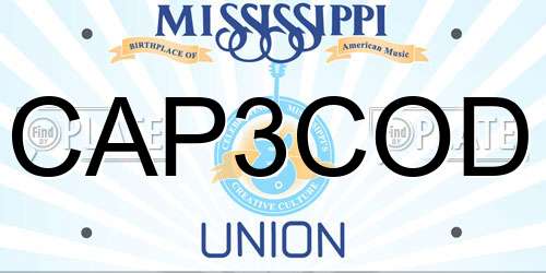 CAP3COD Mississippi License Plate