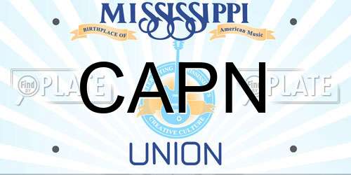 CAPN Mississippi License Plate