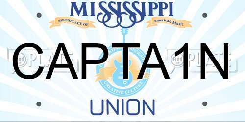 CAPTA1N Mississippi License Plate