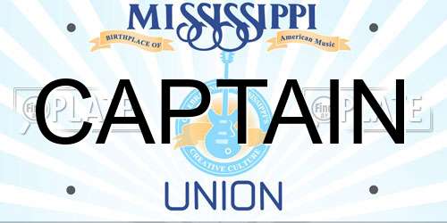 CAPTAIN Mississippi License Plate