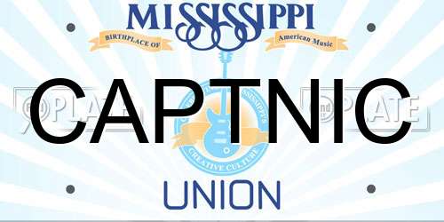 CAPTNIC Mississippi License Plate