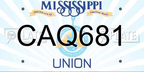 CAQ681 Mississippi License Plate