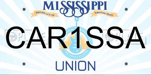 CAR1SSA Mississippi License Plate