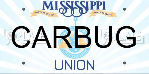 CARBUG Mississippi License Plate