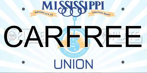 CARFREE Mississippi License Plate