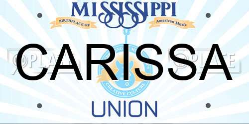 CARISSA Mississippi License Plate