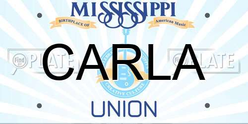 CARLA Mississippi License Plate