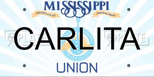 CARLITA Mississippi License Plate