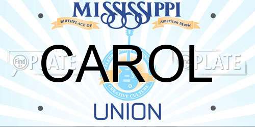 CAROL Mississippi License Plate