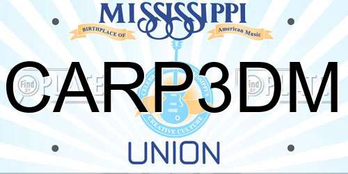CARP3DM Mississippi License Plate