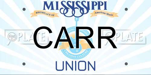 CARR Mississippi License Plate